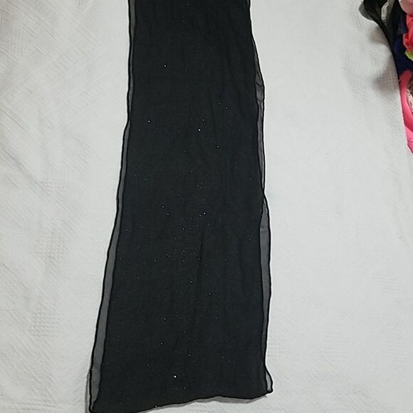 Black Sparkly Scarf with Tassels - Picture 4 of 4